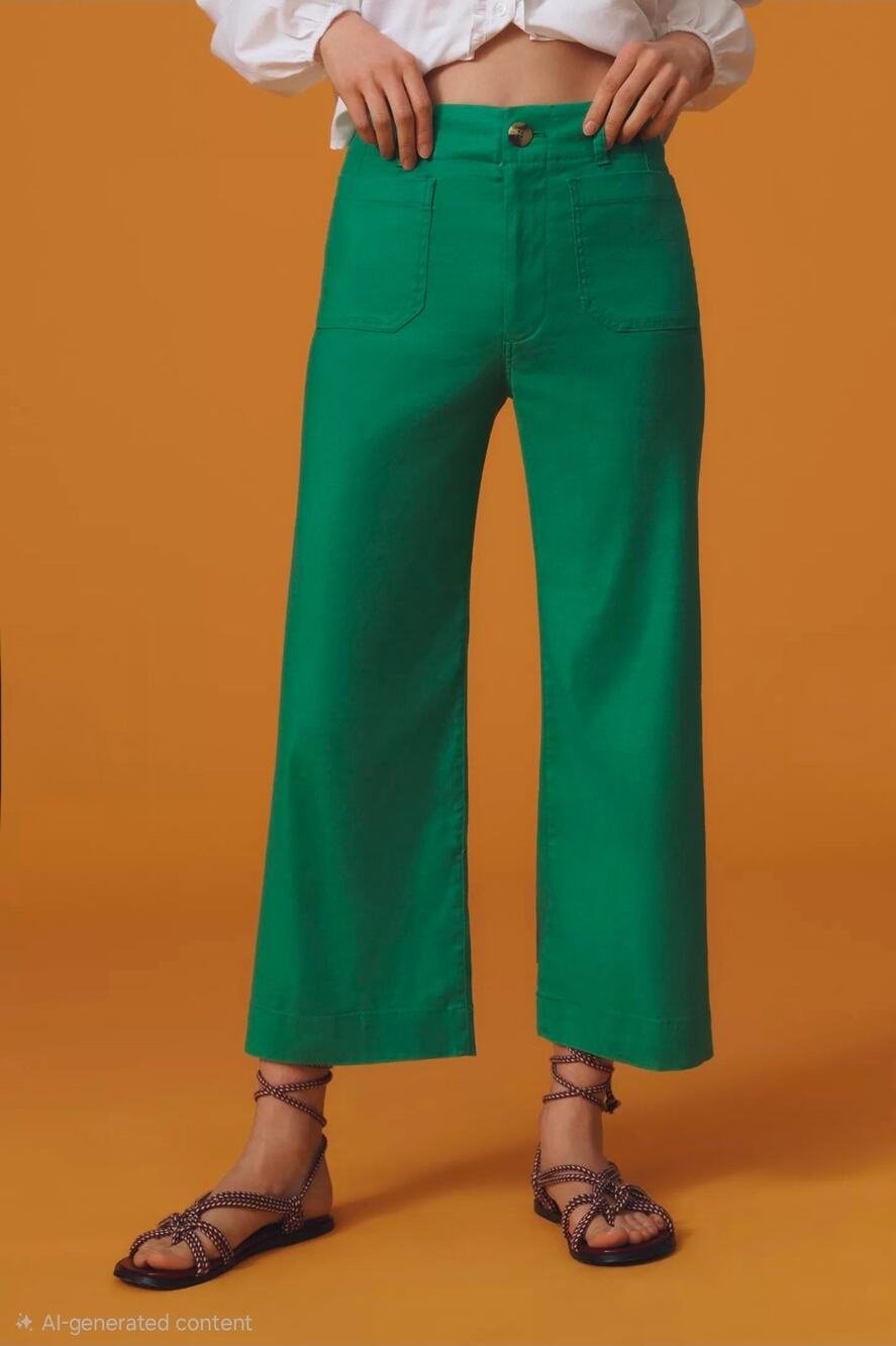 Maeve Colette European Linen Stretch High-Rise Wide-Leg Pants. Size 33. Ret $138
